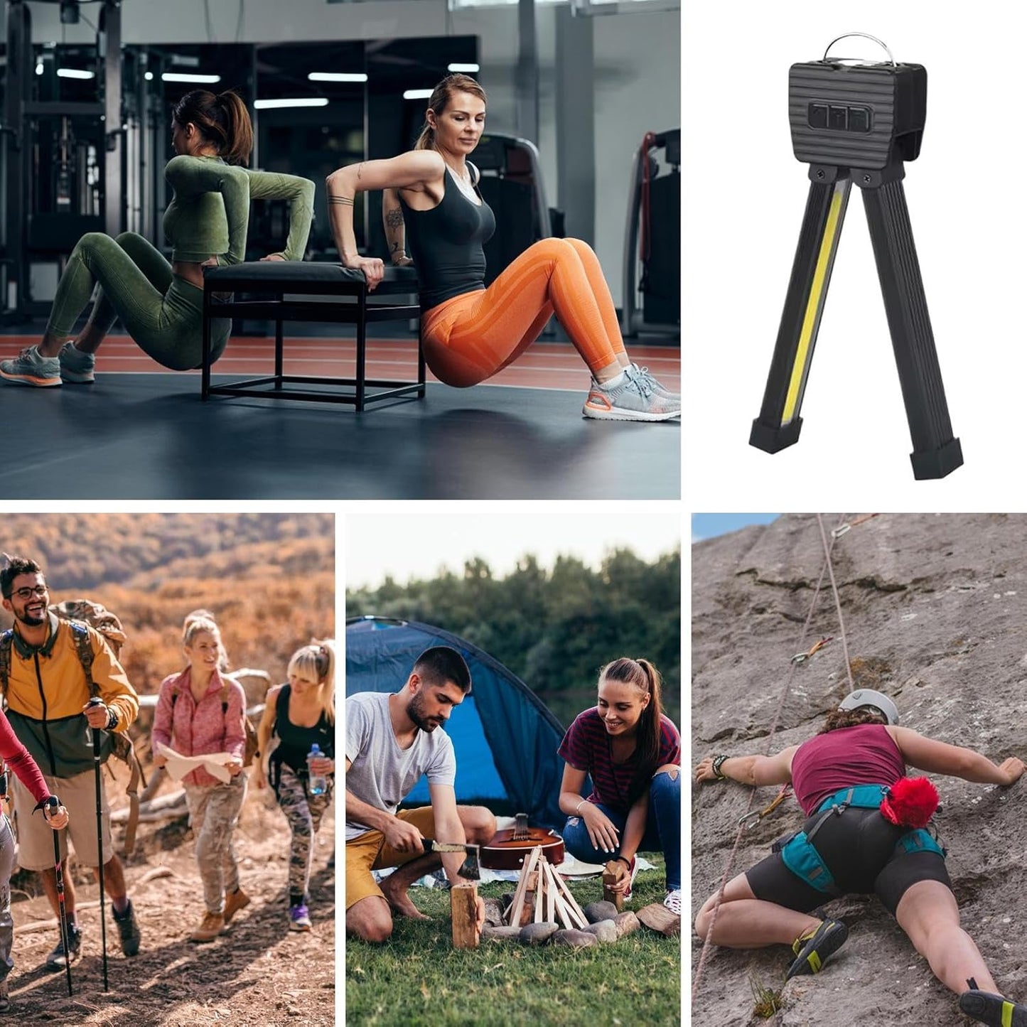 Portatile Posing Light, Ricaricabile Gym Lighting Flashlight, Alluminio Lega 7-Gear Adjustable Brightness, Fitness Photos Bodybuilding Workout, for Training, Posing, Camping