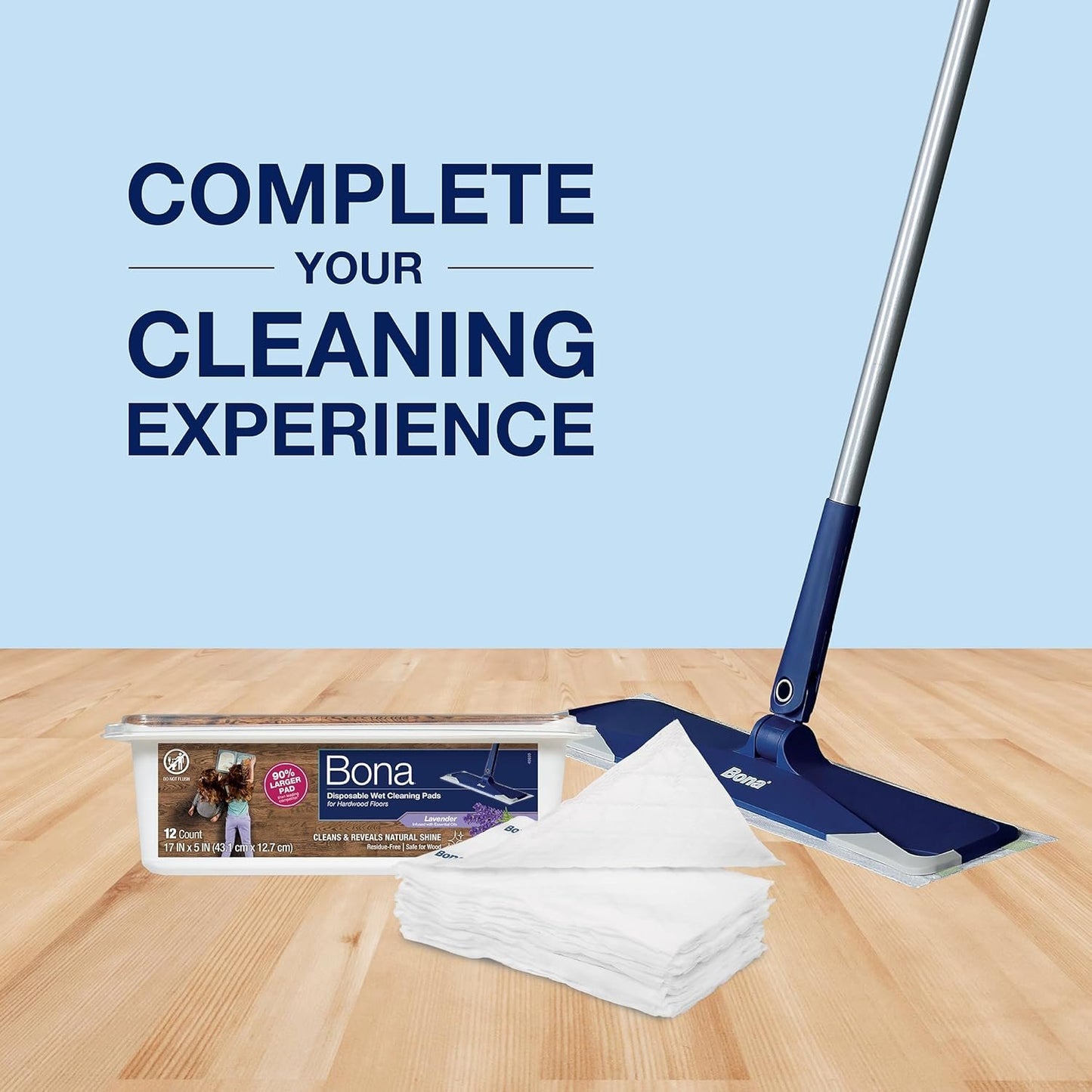 Bona® Disposable Wet Cleaning Pads for Hardwood Floors, Lavender Scent