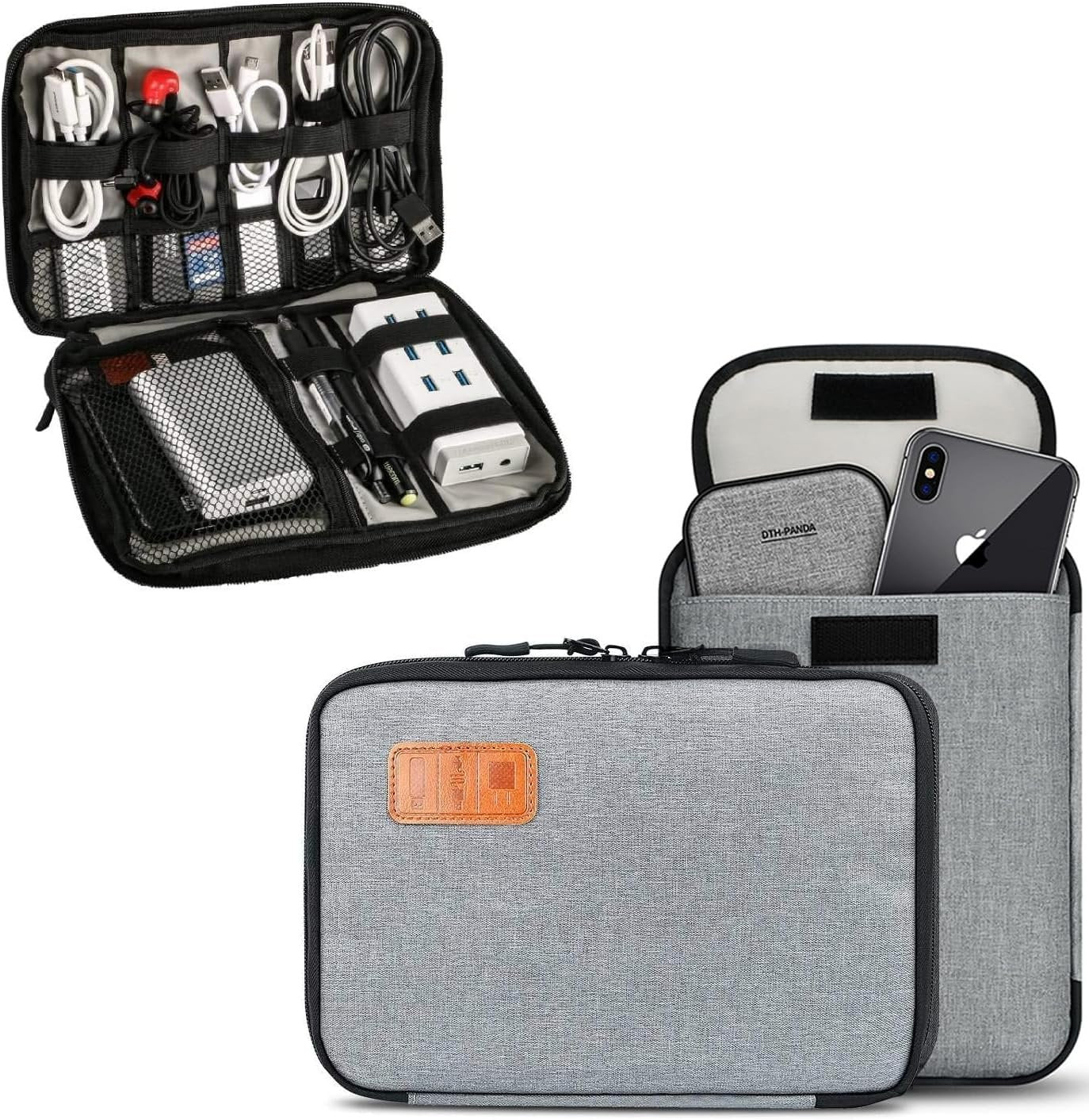 Travel Cable Organiser Bag,T Tersely Travel Gadget Cables Electronics Organiser Accessories Bag,Portable Tech Pouch Gear Bag Cable Bag Phone Carrying Storage Case for Headphone Earphone USB