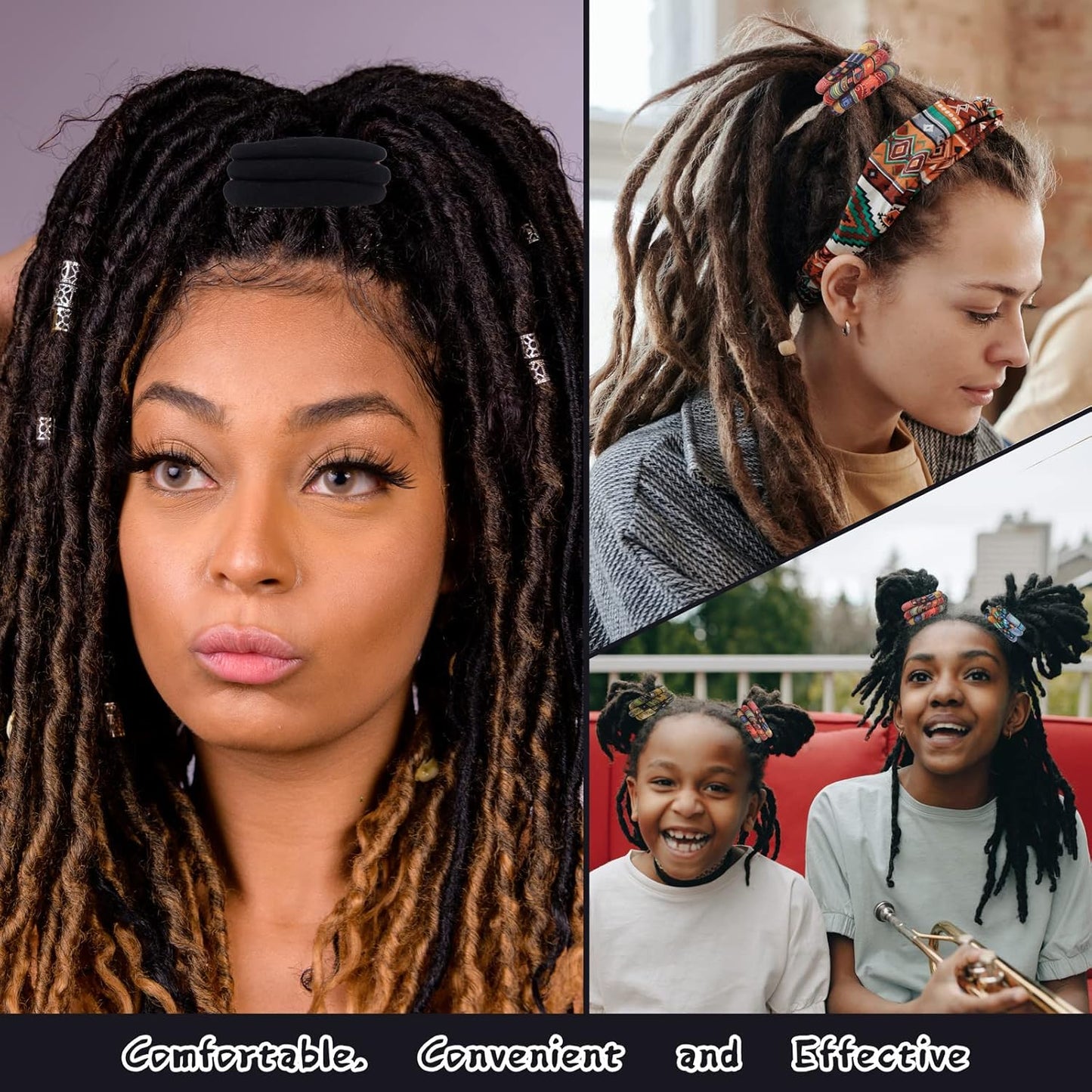 3 Pcs Spriral Lock Hair Tie dreadlock hair tie set dreadlock accessories for women and men dreadlocks ponytail holder Dread hair ties for braids thick curly hair (20 inches, Colorful)