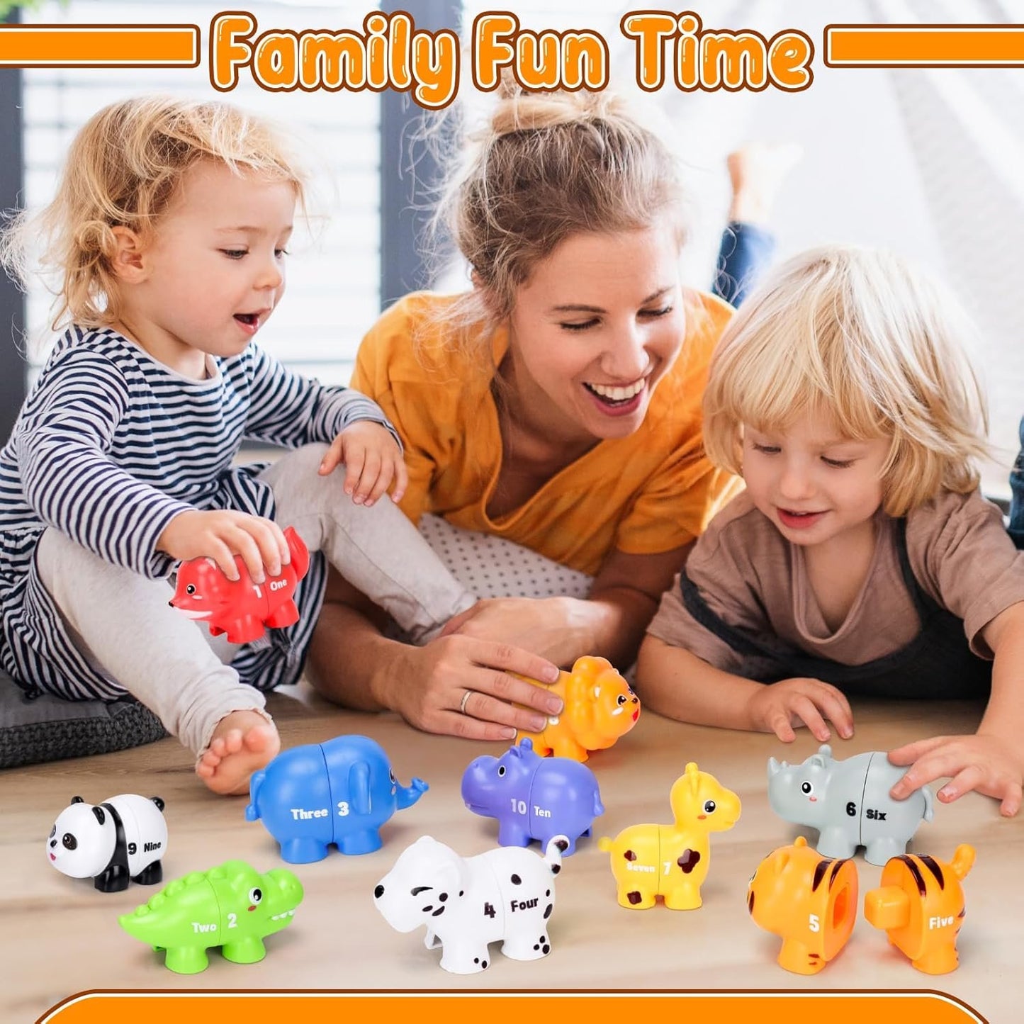 Toddlers Toys for 2 3 4 5 Year Olds Boys,Montessori Learning Toys for 18-24-36 Months Kids Educational Sensory Toy Age 2 3 4 5 Girls Farm Animal Number Matching Toy (20 pcs)