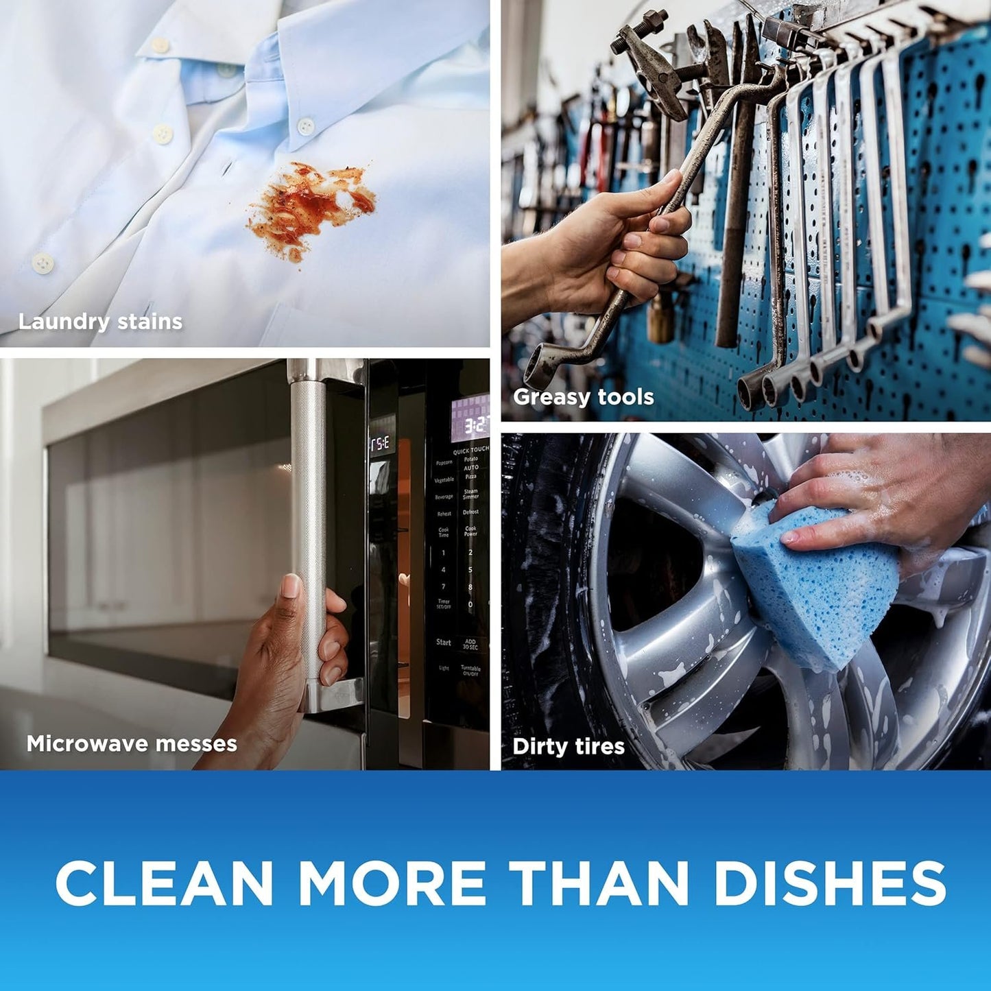 Dawn EZ-Squeeze Platinum Dishwashing Liquid Dish Soap, Refreshing Rain Scent 535 ml (Pack of 3) + Dawn Non-Scratch Kitchen DIsh Sponges (Pack of 2)