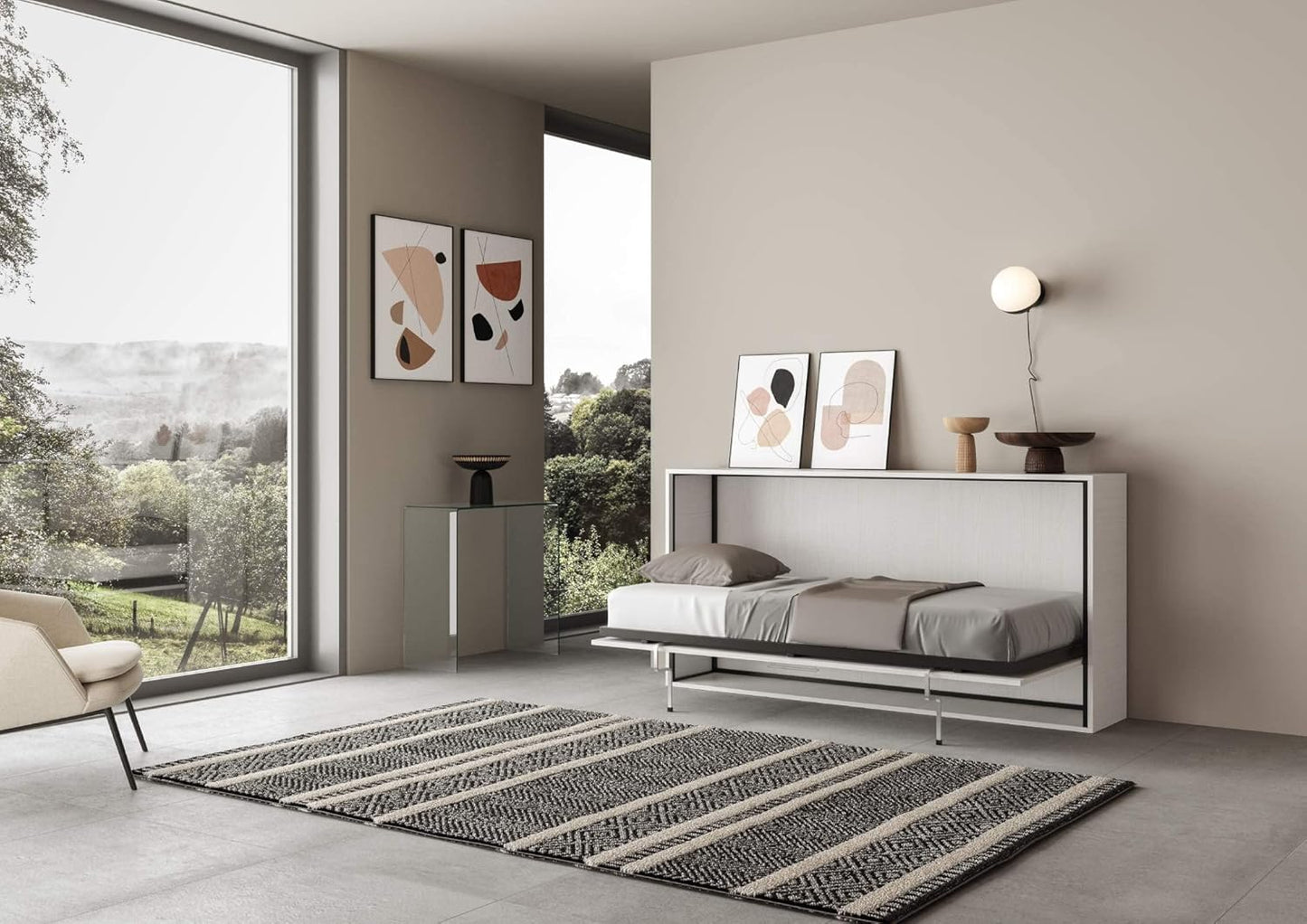 WISHOME ITAMOBY - Single Horizontal Transformable Bed - Ash White