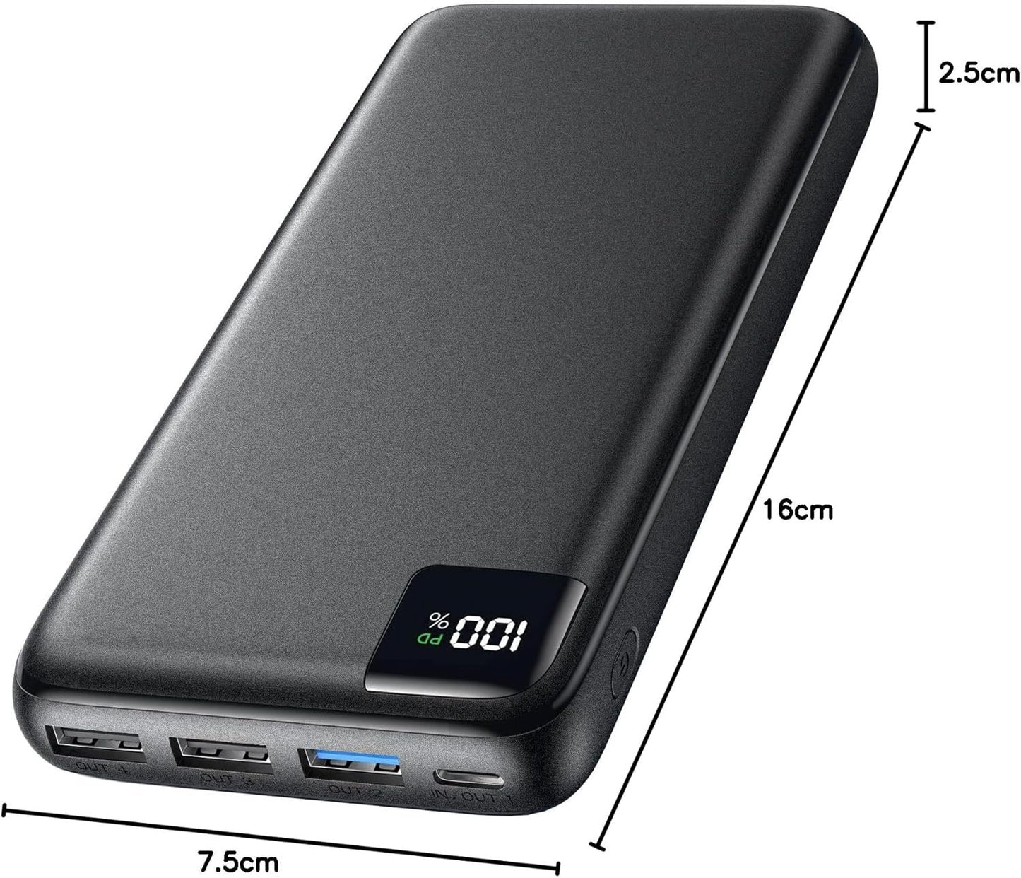 SOARAISE Power Bank 27000mAh, 22.5W USB C in & Out Fast Charging Portable Charger, PD 3.0 QC 4.0 LED Display Phone Battery Pack Compatible with iPhone 15 14 13 12 Pro Samsung S21 Google (Black)