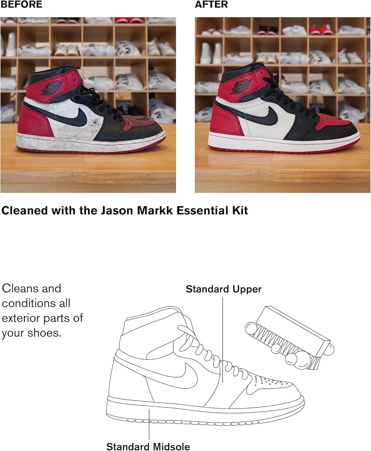 Jason Markk, Shoe Cleaner, Deep Cleaning Solution & Durables Brush, Sneaker Care, Ideal for Footwear, Leather, Rubber