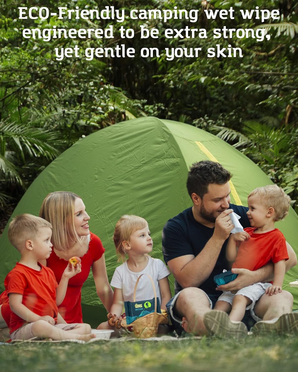 Combat Wipes ACTIVE Outdoor Wet Wipes - Extra Thick Camping Gear, Biodegradable, Body & Hand Cleansing/Refreshing Cloths for Backpacking & Gym w/Natural Aloe & Vitamin E(2 pack, 25 wipes each)