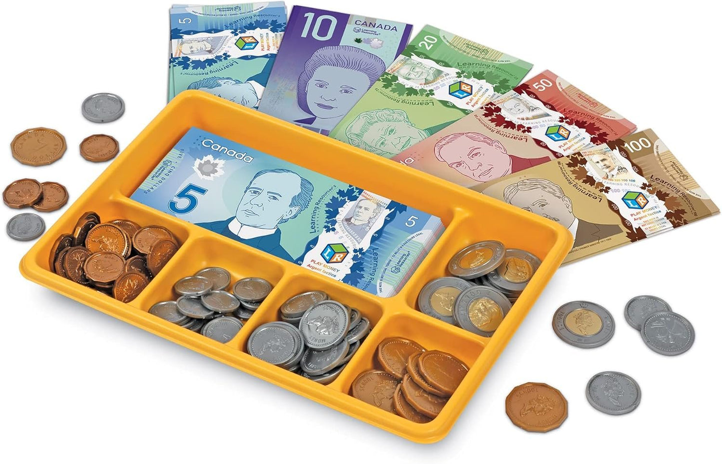 Learning Resources Canadian Currency-X-Change, Pretend Play Money for Kids, Develops Sorting and Money Skills, 211 Pieces, Ages 5+