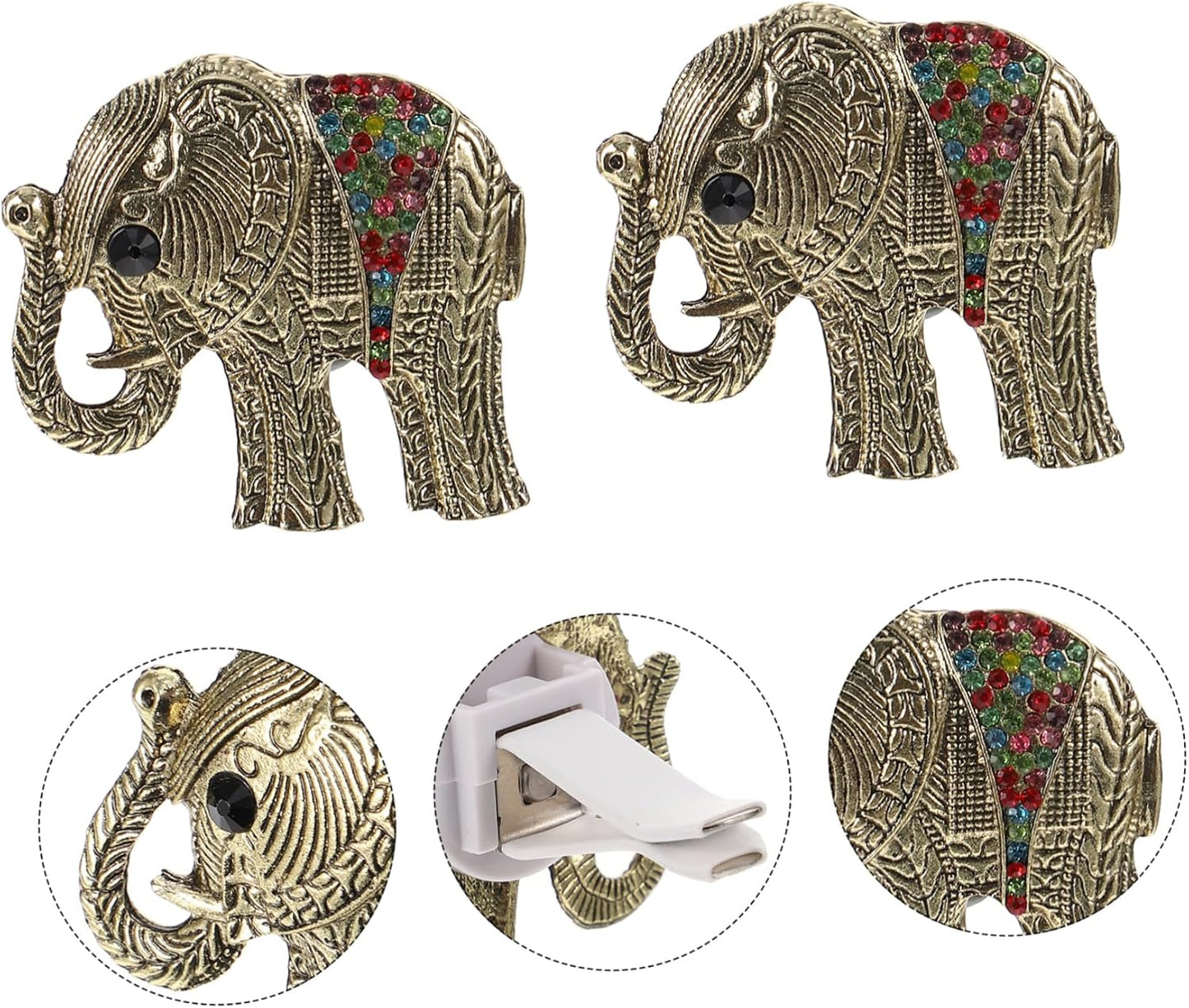 ERINGOGO 2sets Elephant Shaped Car Air Freshener Aroma Diffuser Clip Metal Odor Control Non-slip Ideal for Car Office Home 2pcs*2