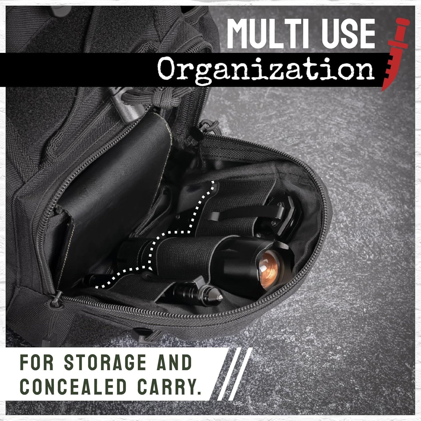 Sling Bag for Men - Lightweight & Compact EDC Gear Bag for Travel, Range, Hiking, Outdoor Sports - Weatherproof and Durable Nylon Crossbody Range Bag Day Pack - Black CCW Sling Bag, Black, Regular