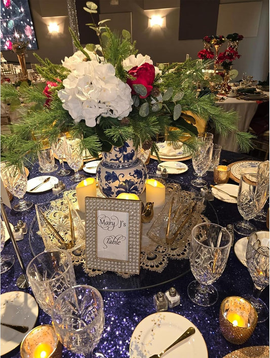 18.9 inch Glass Turntable Dining Table Large Lazy Susan Round Serving Plate Tabletop Rotating Tray with Swivel Assist System Silent & Smooth Spin (48cm / 18.9in)