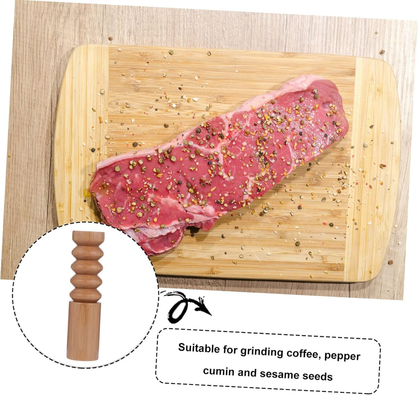 Zerodeko Utensili Manuali Macinapepe Strumento Per Condire Il Bottiglia Di Condimento Utensile Da Cucina Strumento Di Cottura Gadget Da Cucina Filo Abrasore Ricino Frantoio Di Legno