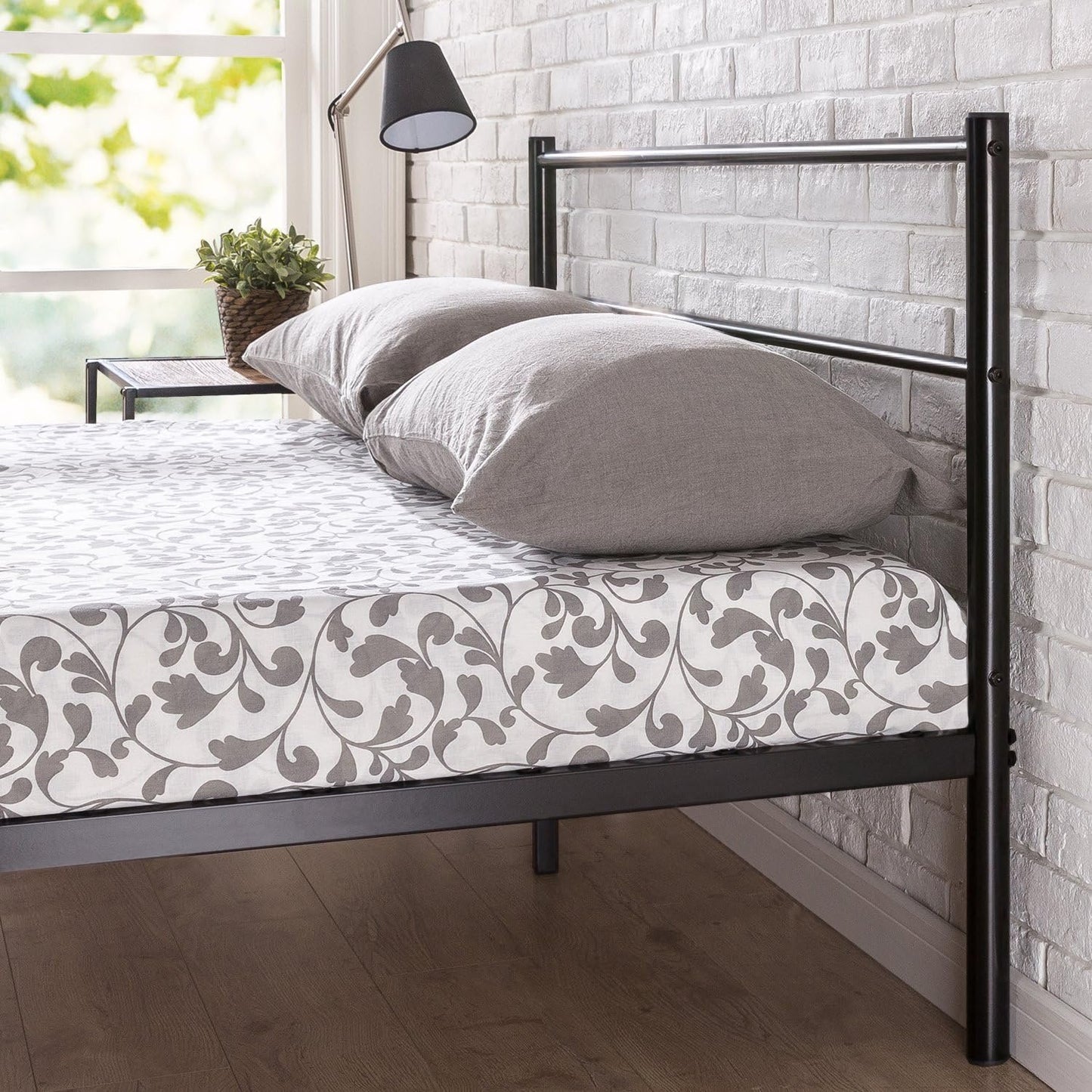 Zinus King Bed Frame - Geraldine 12 inch Black Metal Platform Bed Frame with Headboard and Footboard - No Box Spring Needed, Under Bed Storage Space, Easy Assembly, Durable Steel Slat Support, King