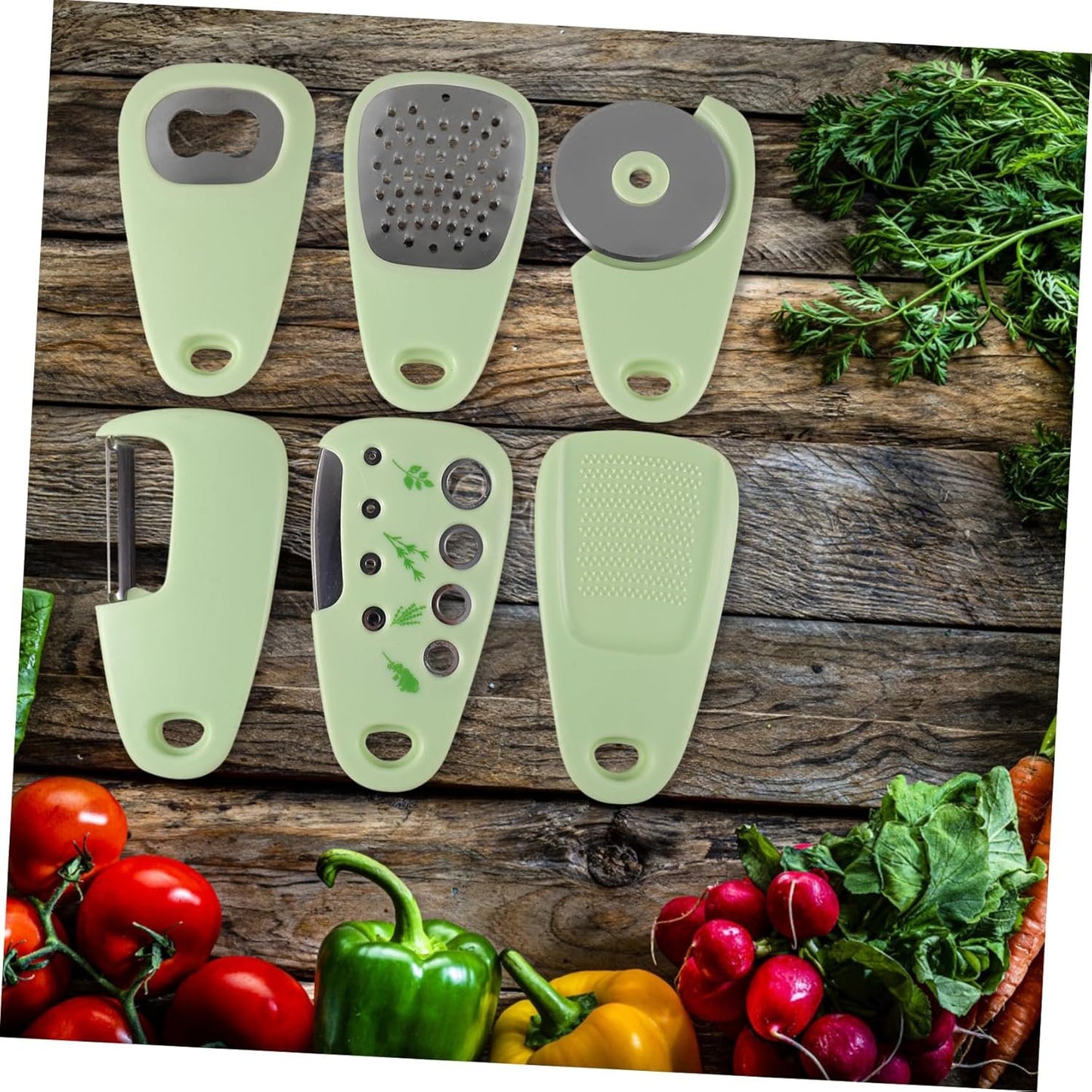 PRETYZOOM 1 Set Potato Peeler Shrimp Peeling Machine Pan Serve Cutter Can Opener Kitchen Tools Multifunctional Kitchen Gadget PC Olive Green