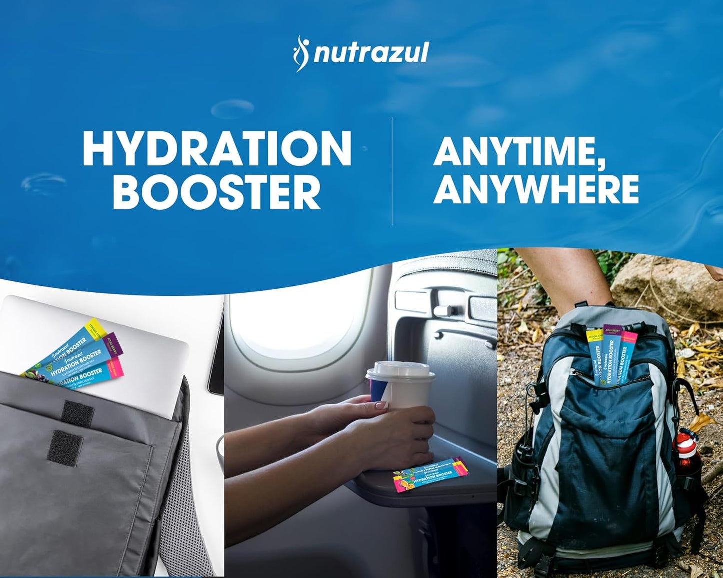 Nutrazul Hydration Booster | Supports Rapid Hydration | Electrolyte Enriched Mix | No Artificial Sweeteners | Passion Fruit Flavour | Vegan, Gluten-Free, Non-GMO | 90 Sticks