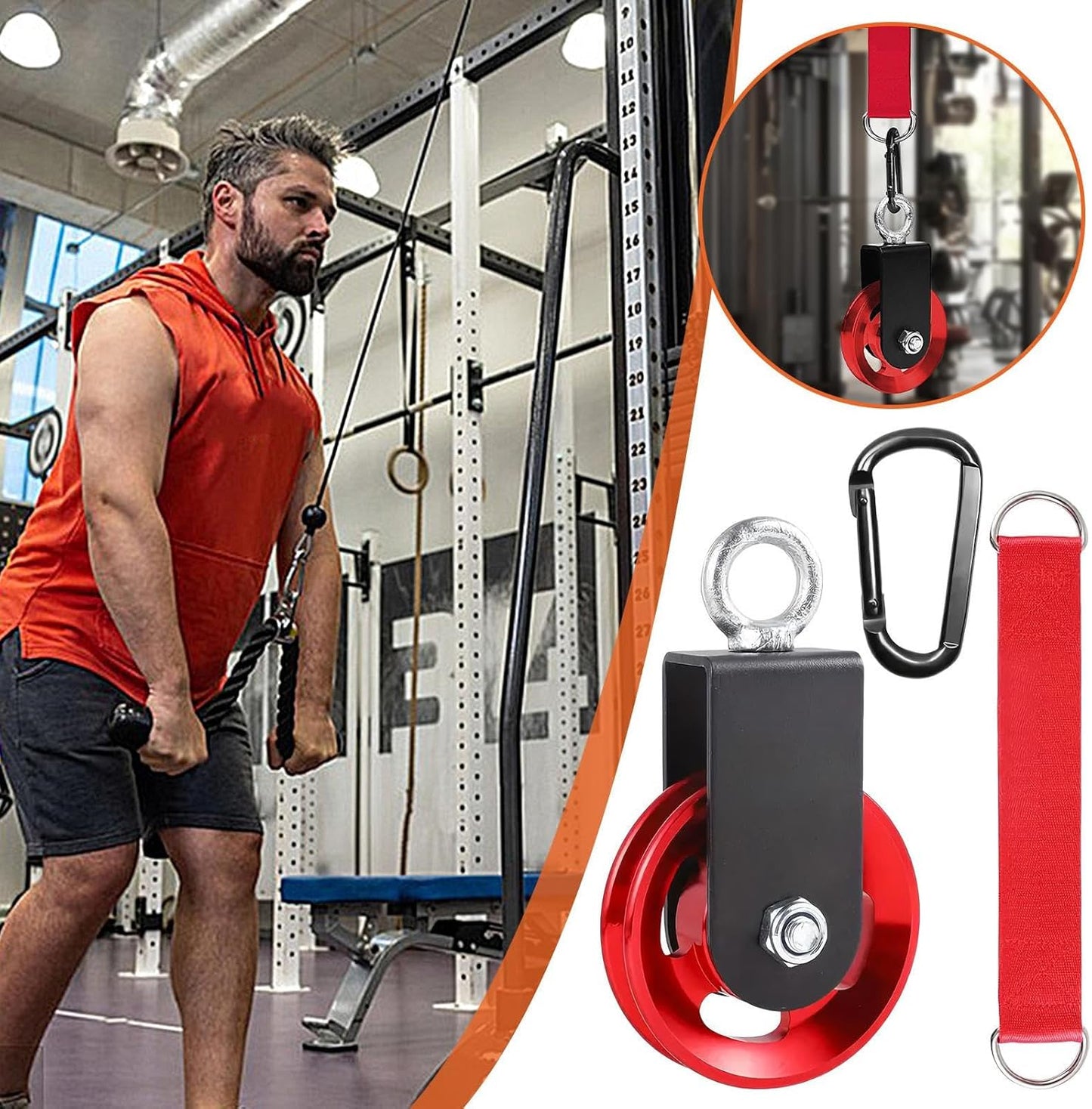Pulleys for Lifting, Heavy-Duty Storage Pulley, Smooth Load-Bearing System, Quick-Release Workout Gear, Multifunctional Design, for Garage Home Gym, Marine Equipment Handling