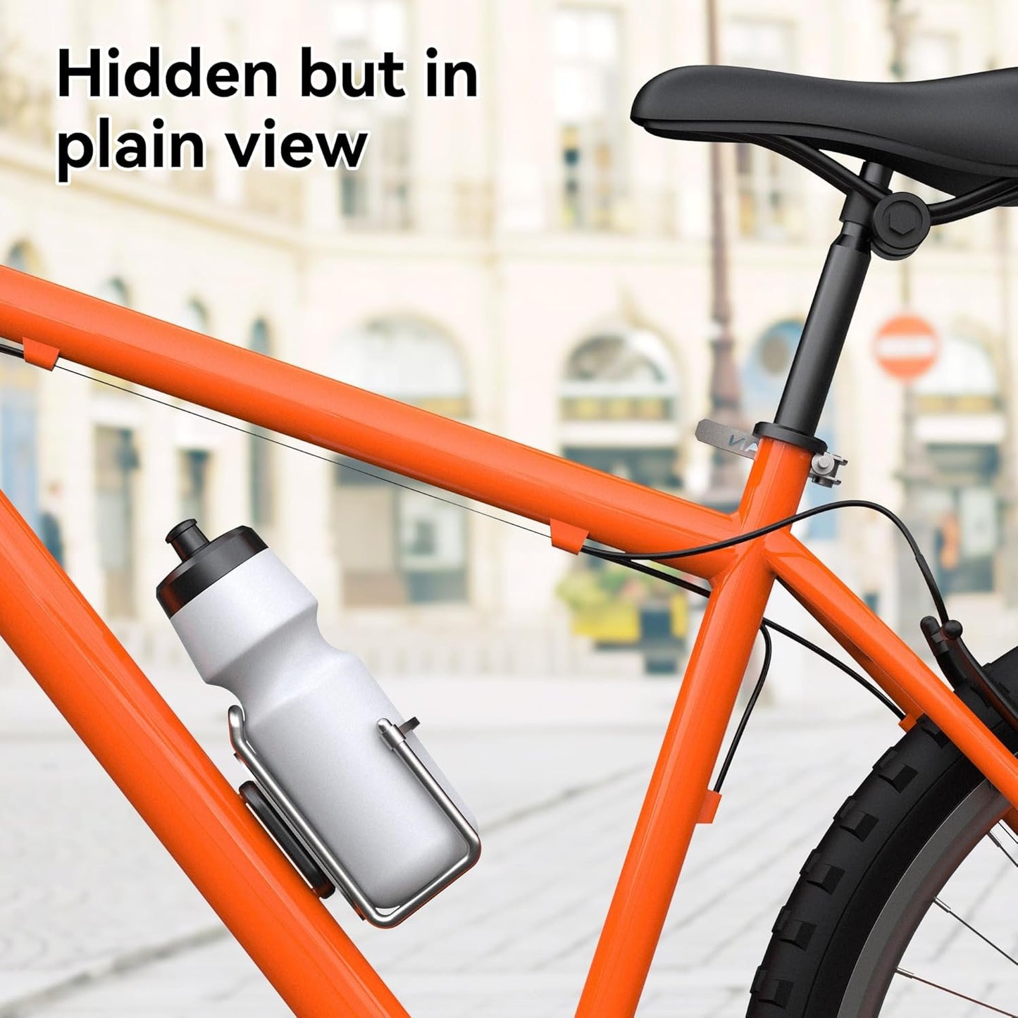 GOCII SmartTag2 Bike Mount, Waterproof Bike GPS Tracker Case for Galaxy Smart tag2, Hidden Under Bottle Cage (1 Pack-Black)