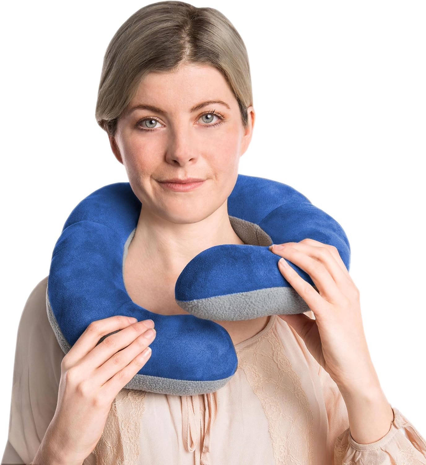 Travelon: Travel Comfort Neck Pillows, Cobalt/Gray, One Size, Deluxe Wrap N' Rest Pillow
