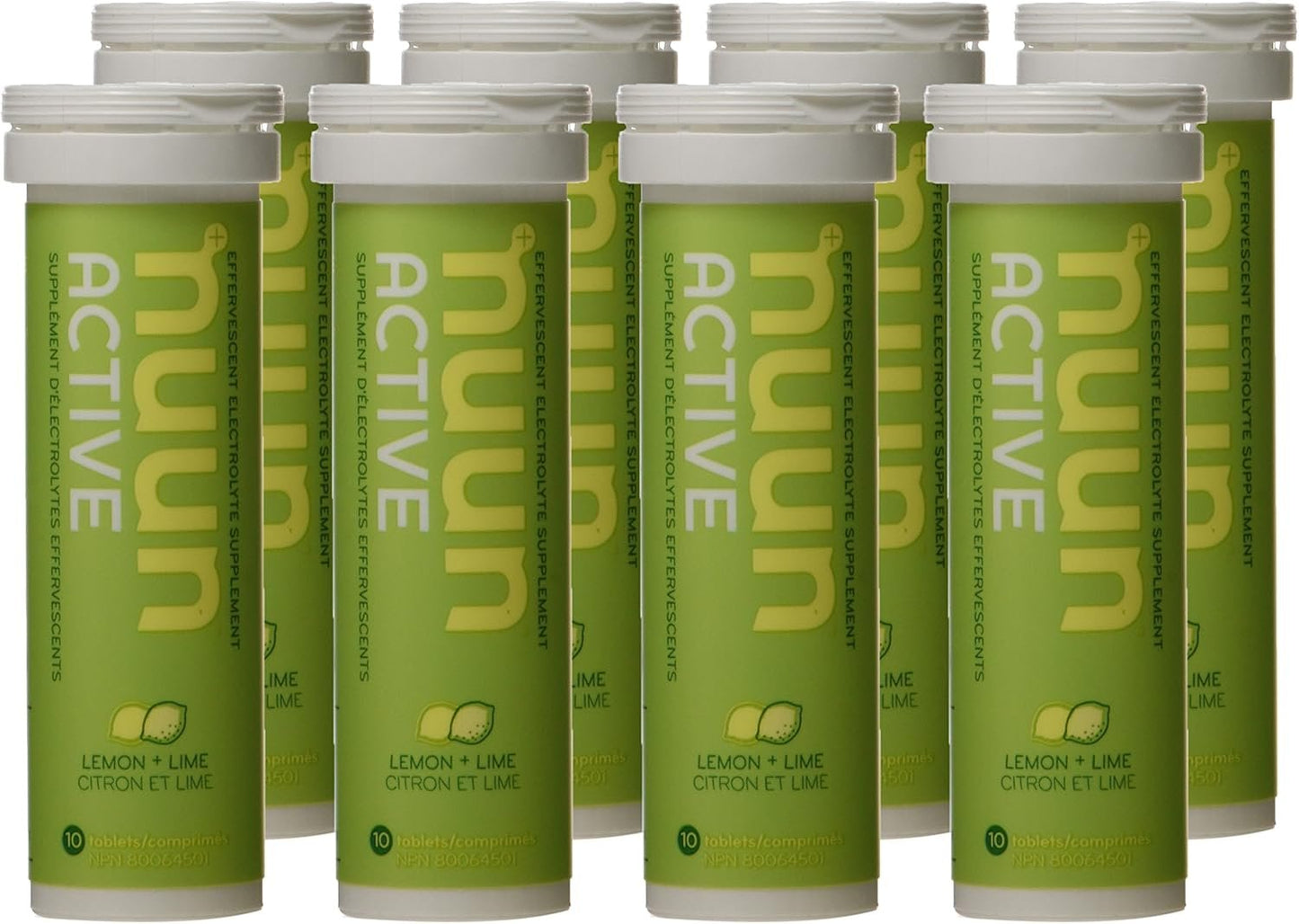 Nuun Active: Electrolyte-Rich Sports Drink Tablets, Lemon Lime, Box of 8 Tubes (80 servings), Sports Drink for Replenishment of Essential Electrolytes Lost Through Sweat