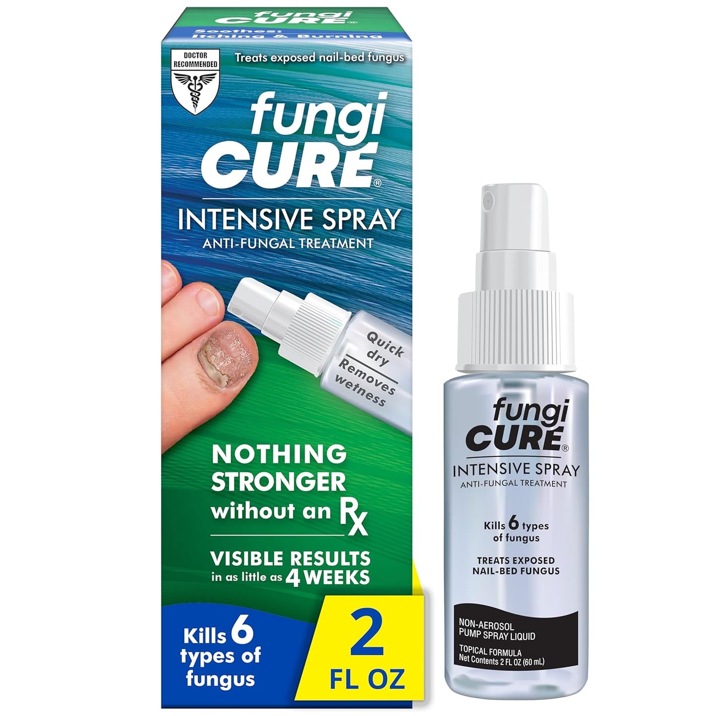 UNGICURE Intensive Spray, Antifungal Treatment, Kills 6 Types of Fungus, Soothes Itching & Burning, 2 Fl Oz (Pack of 1)