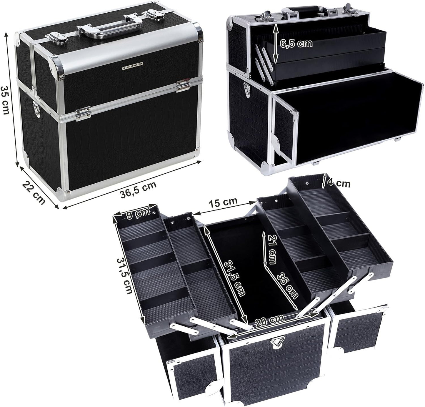 SONGMICS Grand Beauty Case 36.5 x 22 x 35 cm