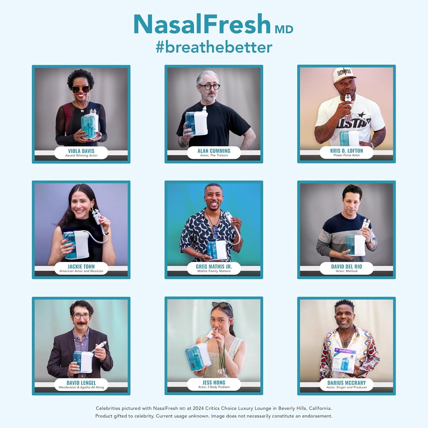 NASALFRESH MD Premium Bundle–Dual Powered Nasal Irrigation System Nasal Rinse and Wash, Sinus Decongestant Relief System, 60 Saline Packets, Case, Rechargeable, 2 Sets of Nose Pillows–Snoring Remedy