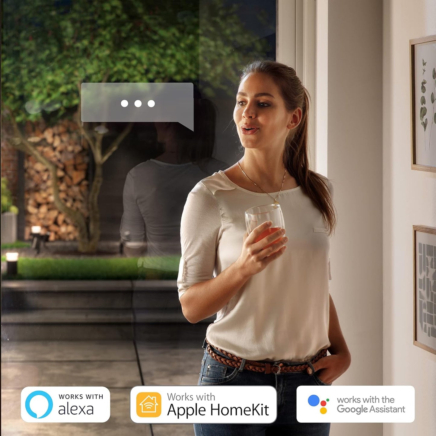 Philips Hue White and Color Ambiance Econic, Smart LED Outdoor Lamppost, Dimmable, Integrated LED, Black