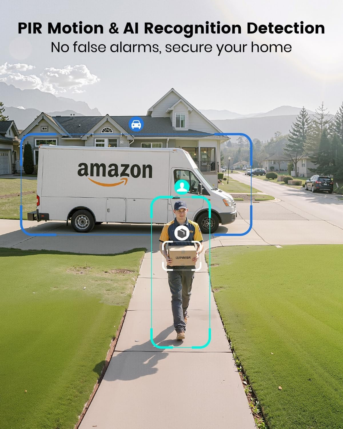 AOSU 2K Solar Security Cameras Wireless Outdoor, Solar Outdoor Camera for Home Security, WiFi Camera with Color Night Vision, PIR Human Detection, 2-Way Talk, IP66 Waterproof, Compatible with Alexa
