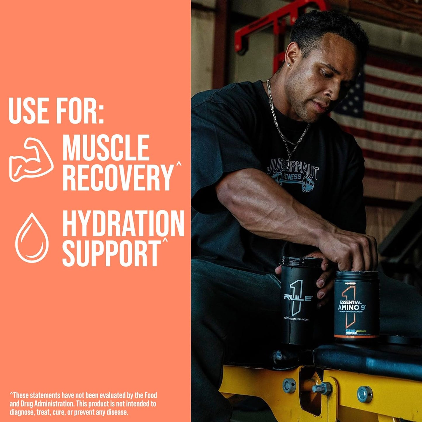 Rule1 R1 Essential Amino 9 Recovery & Hydration Support Supplement 345 g, Rainbow Candy (30 Servings)