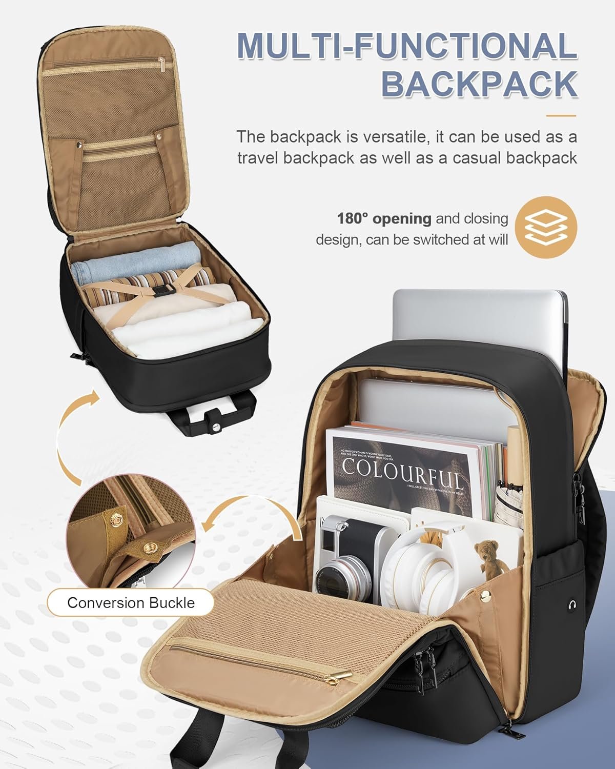 Carry on Travel Backpack for Women Airplane Approved Hand Luggage Backpack Water Resistant Personal Item Travel Backpack