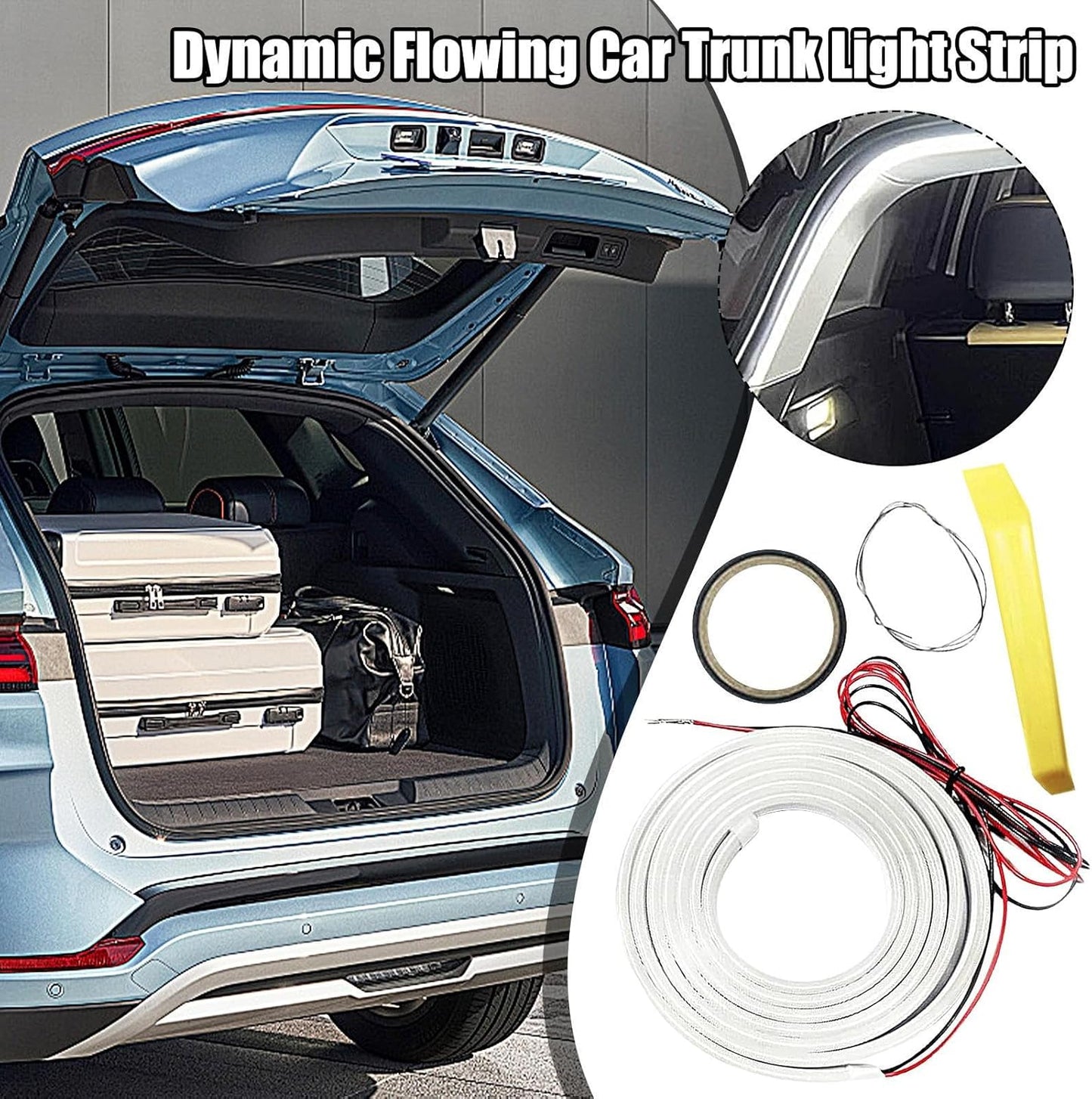 Trunk Light Strip - Dynamic Flowing Car Trunk Light Strip - Waterproof Auto Interior Illumination Accessories For Vehicles Sedan Handless Lighting Solution: Featuring Advanced Smart Sensors, This