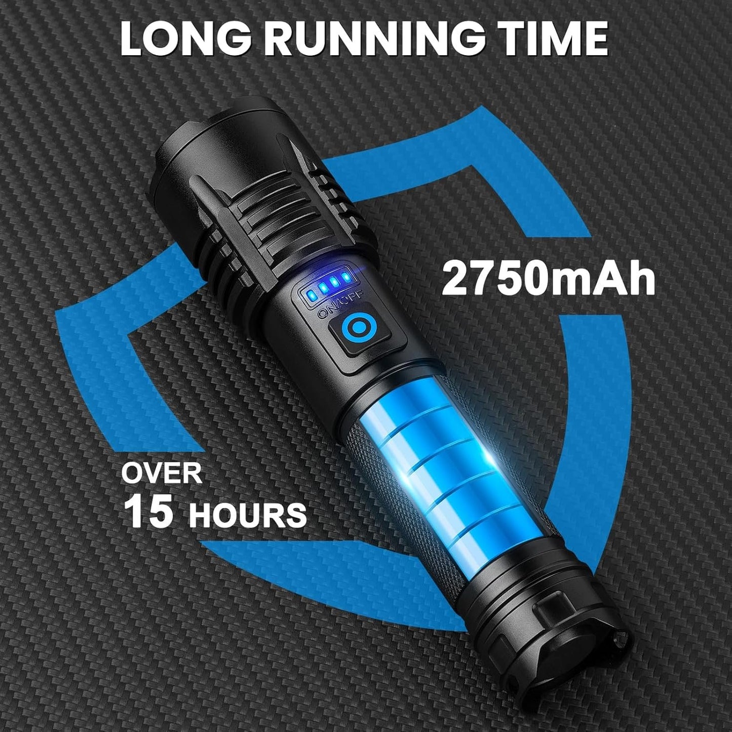 Rechargeable Flashlights High Lumens, Powerful Tactical Waterproof Handheld Flashlights for Emergencies Camping