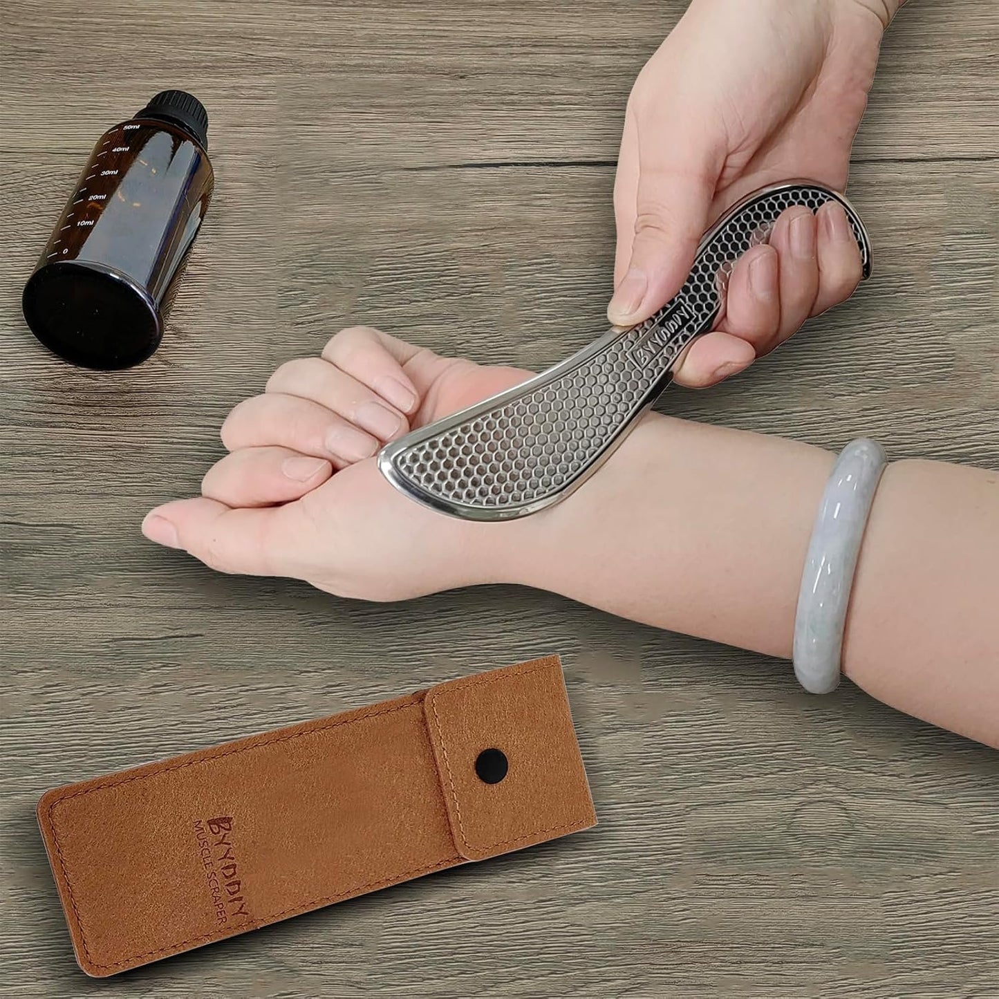 BYYDDIY 2 in 1 Stainless Steel GuaSha Muscle Scraper Tools Set,Scar Tissue Tool,Physical Therapy Tools,Muscle Scraping Tool,Massage Scraper,IASTM Tools,Soft Tissue Massage Tool (C-S2X)