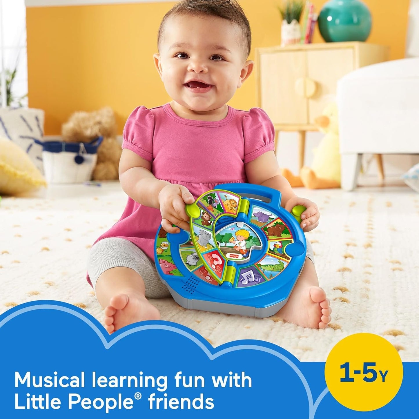Fisher-Price Little People Toddler Learning Toy World of Animals See ‘n Say with Music and Sounds for Ages 18+ Months