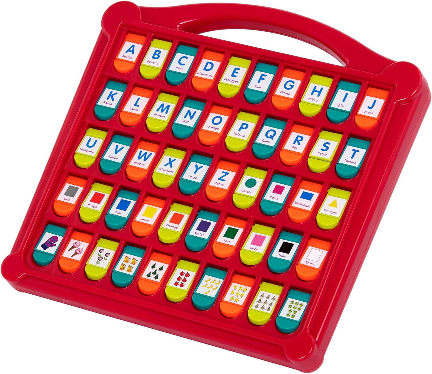 Battat – French Alphabet Toy for Learning – 50 Pop-Up Flaps – Letters, Words, Numbers, Colors, Shapes – Educational Toy for Toddlers, Kids – 3 Years + – Alphabet Cache-Cache