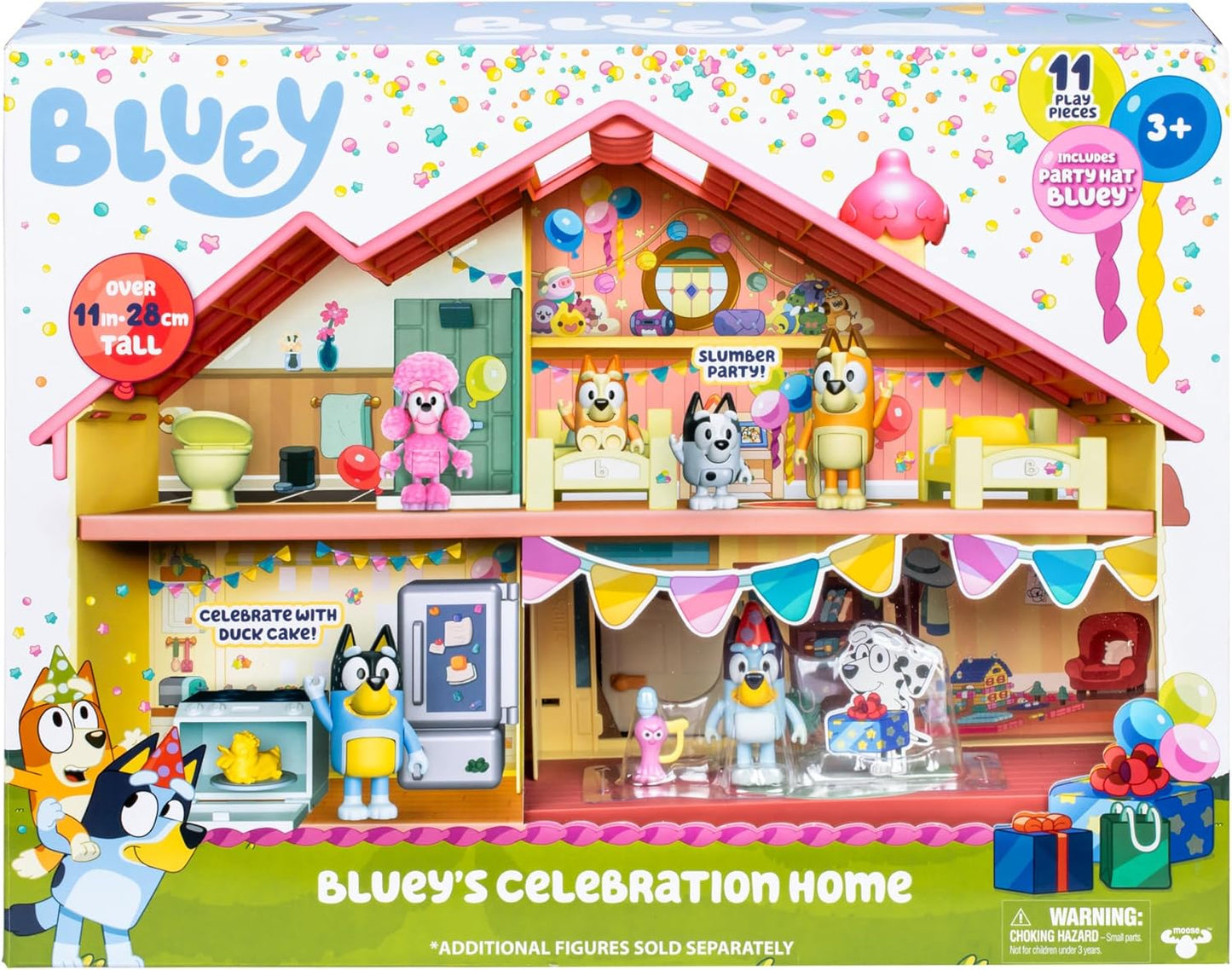 Bluey's Celebration Home, Help Celebrate Bluey's Birthday, with 11 Play Pieces of Removable Furniture and Accessories, Plus 1 Exclusive 6.35cm (2.5") Bluey Figure, Sticker Sheet Included