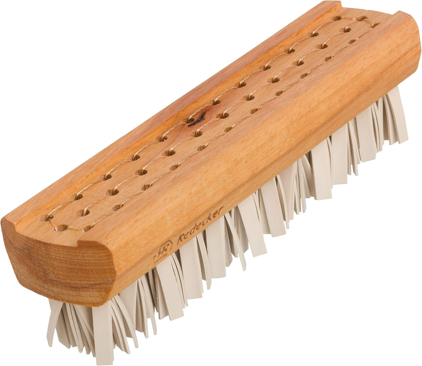Redecker Natural Lint Brush with Oiled Beechwood, 7-1/4 inches, Easy to Clean Rubber Bristles Effectively Attract and Trap Hair, Made in Germany