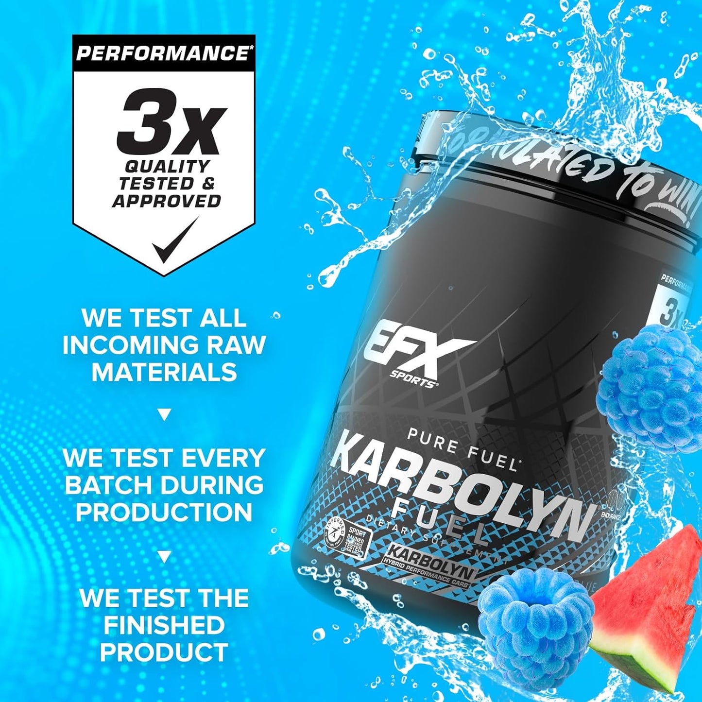 EFX Karbolyn Fuel Perormance Carb 1kg - Blue Razz Watermelon, 1kg, Blue Razz Watermelon1 kilograms