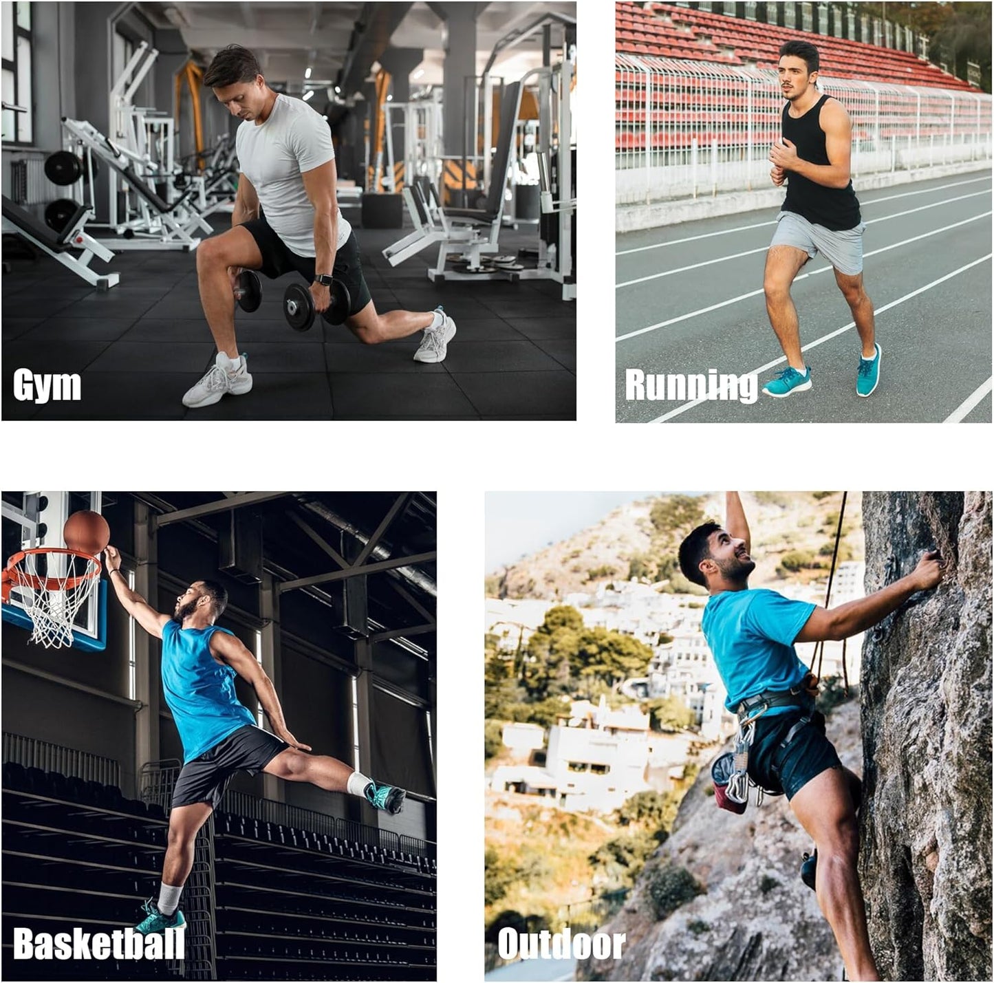 ZENGVEE 3 or 5 Pack Mens Gym Running Shorts Quick Dry Workout Athletic Training Fitness Shorts with Pockets
