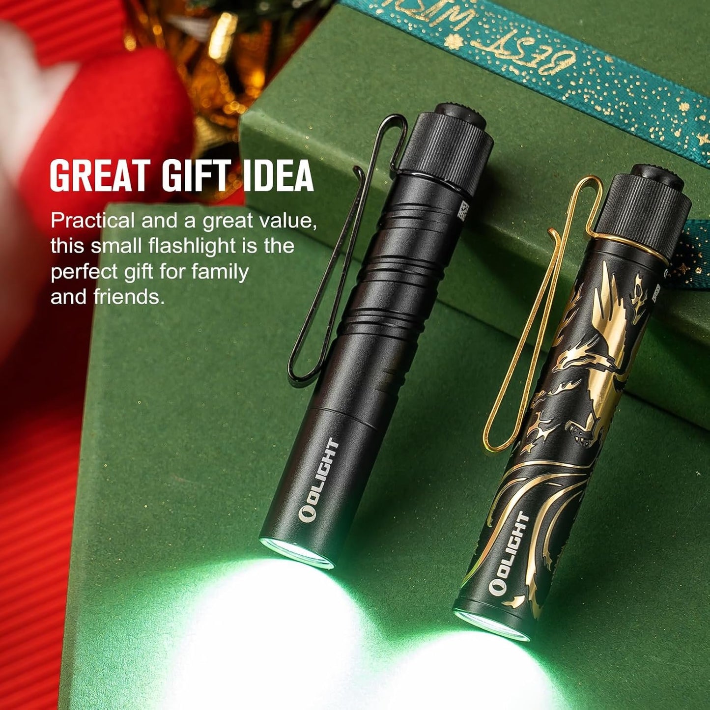OLIGHT I3T 2 EOS 200 Lumens Mini Flashlight, Small Pocket EDC Flashlight with AAA or Rechargeable Battery, Dual-Output Slim Tail Switch Light for Camping and Hiking(Black)