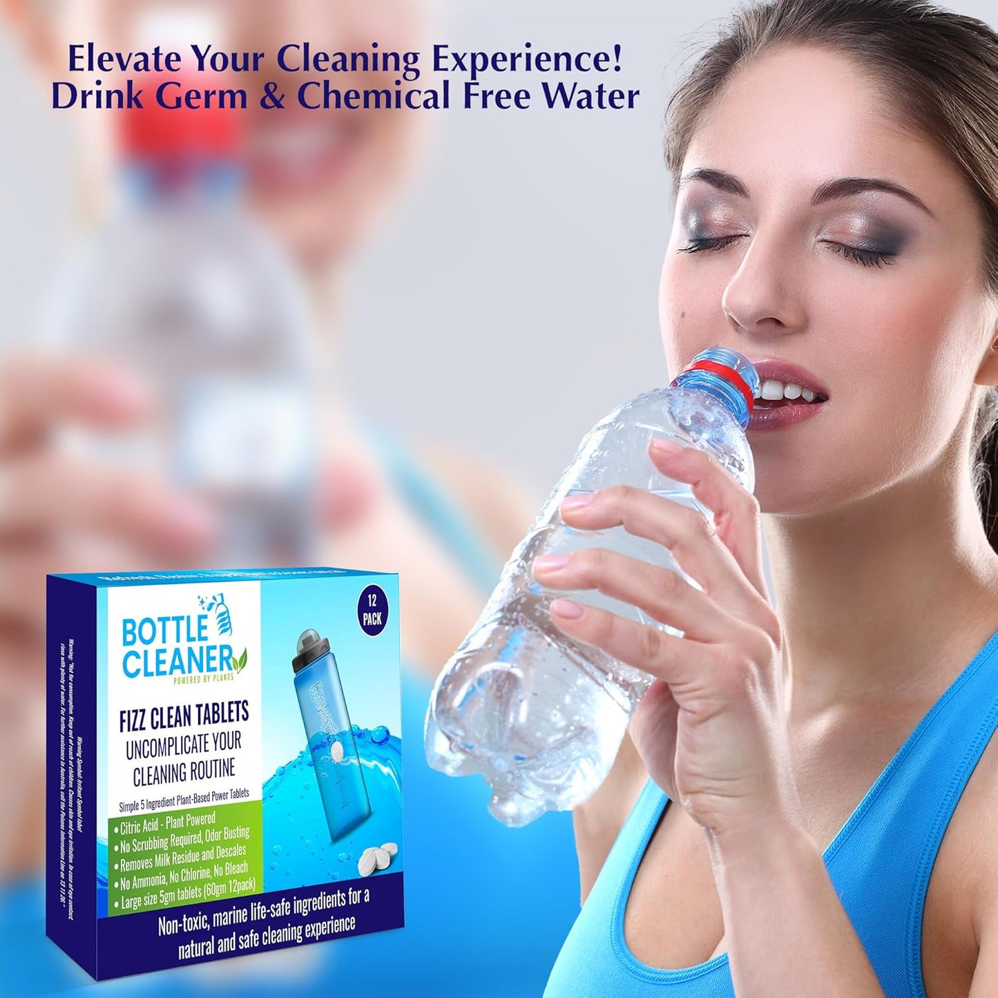 Miles Kay Bottle Cleaning Tablets | Pack of 12 (large) - Effortless Stain & Odor Removal | Non-Toxic, Biodegradable, and Chemical-Free | Miles Kay