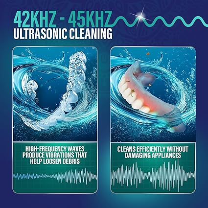 GuruNanda Retainer & Denture Cleaning Pod – Ultrasonic (45kHz) & UV Light Cleaner, 3 Modes for Retainers, Dentures, Brushes & Teeth Cushions