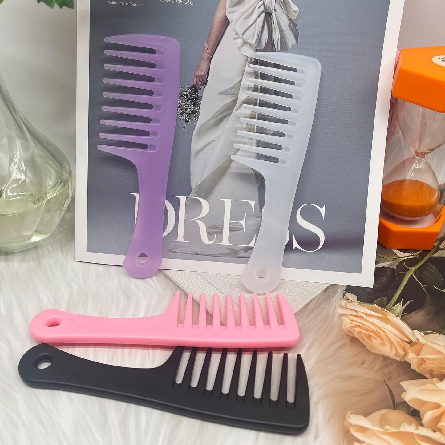 Mini Wide Tooth Comb,Small Travel Purse Hair Detangling Comb 2 Pcs Wide Teeth Pocket Comb Portable Care Handgrip Comb Shower Comb for Men Women - Best Styling Comb for Curly,Wet,Dry,Long Hair