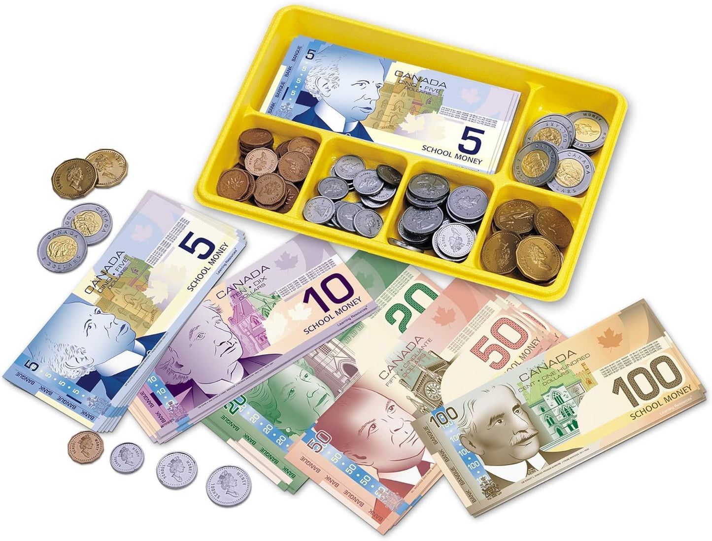 Learning Resources Canadian Currency-X-Change, Pretend Play Money for Kids, Develops Sorting and Money Skills, 211 Pieces, Ages 5+