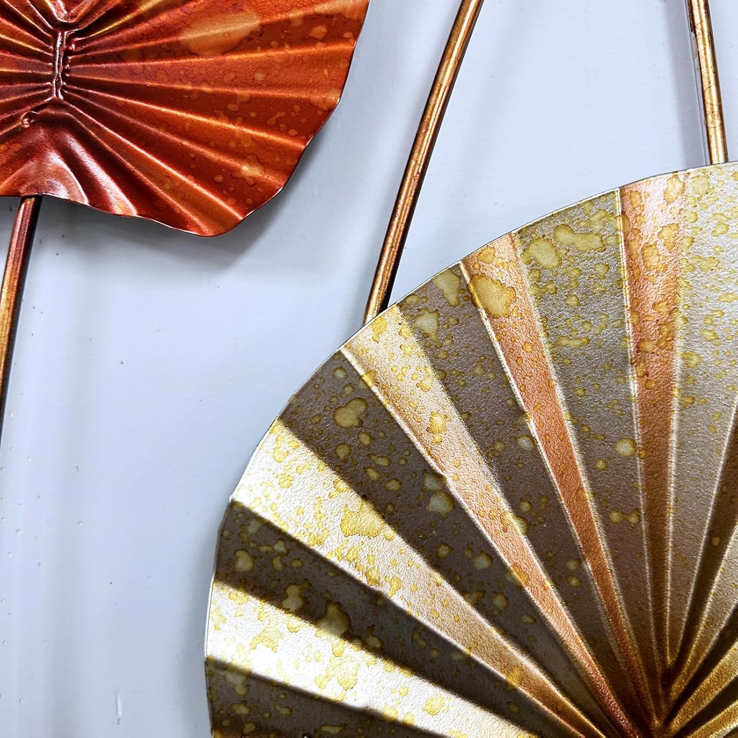 Metal Wall Art, 86cm Lotus Leaf,Spring Leaves Hanging Framed Wall Arts,3D Folowers Home Garden Decor,Sculpture for Indoor Outdoor