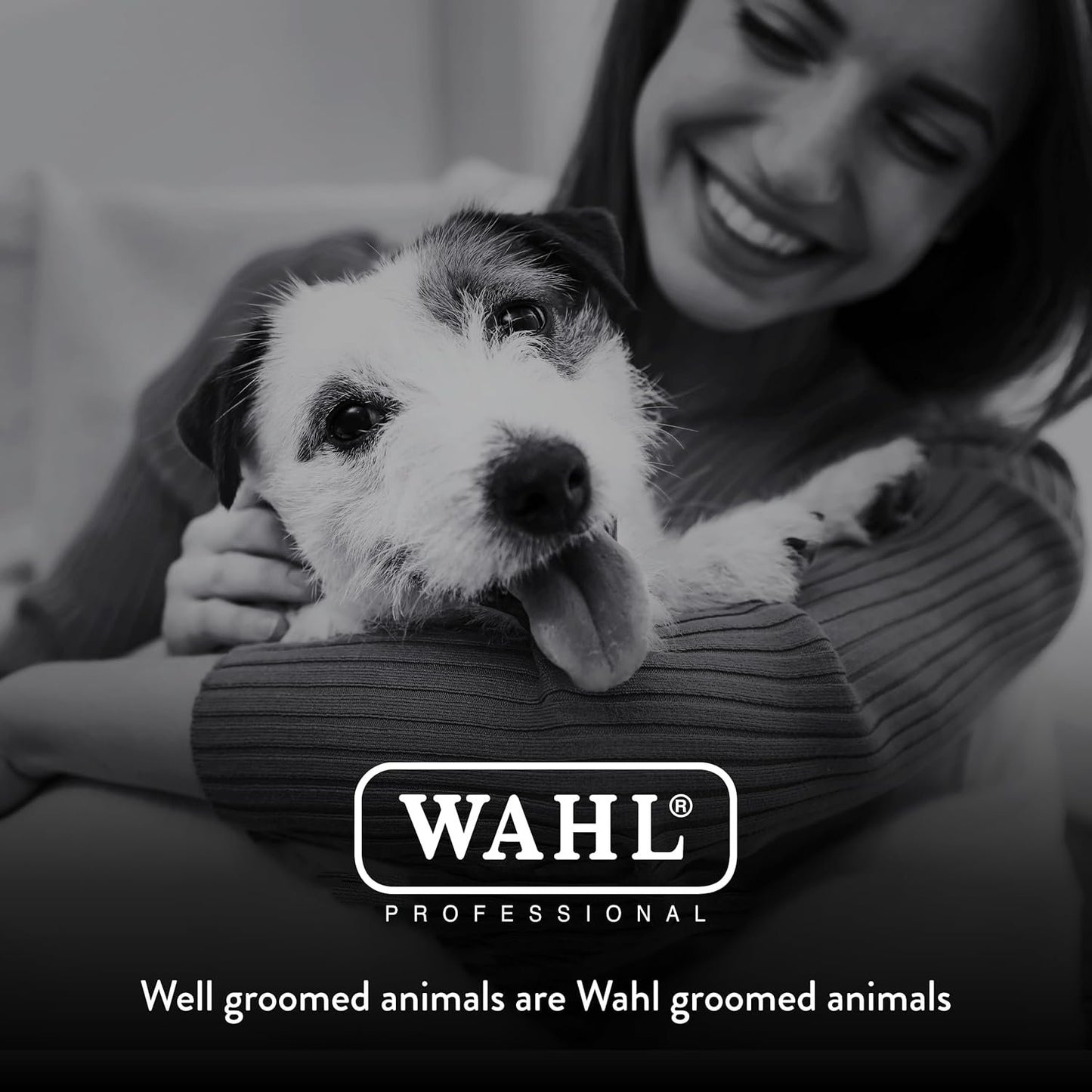 WAHL Professional Animal Double-Sided Flex Slicker Brush for Dogs & Cats (#858478) - Durable Pin Brush for Long-Haired Breeds like Bichon Frises & Collies - Ergonomic Black & Gray Grooming Tool