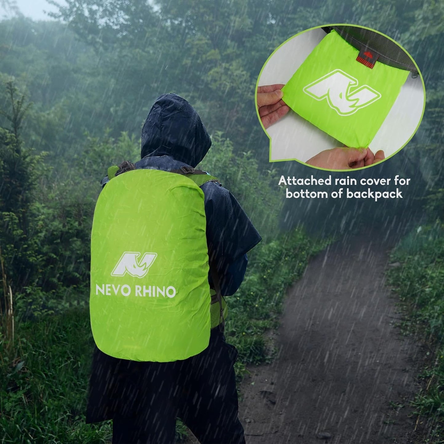 N NEVO RHINO Hiking Backpack 40L/50L Waterproof Travel Camping Backpack, Hiking Daypack with Rain Cover for Men Women