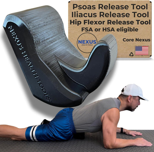 Core Nexus - Rotating Psoas & Iliacus Release Tool | Hip Flexor Mobility | All-in-One Lower Back & Sciatica Pain Relief | Muscle Recovery | Performance Enhancement | FSA or HSA Eligible | Black
