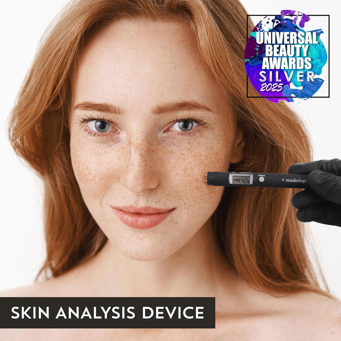 MASKOLOGY Skin Analyser | Skin Analysis Device | Facial Skin Hydration & Oil Analysis Test Pen | Digital Skin Detector Pen with LCD Display | Skin Care Device for Home
