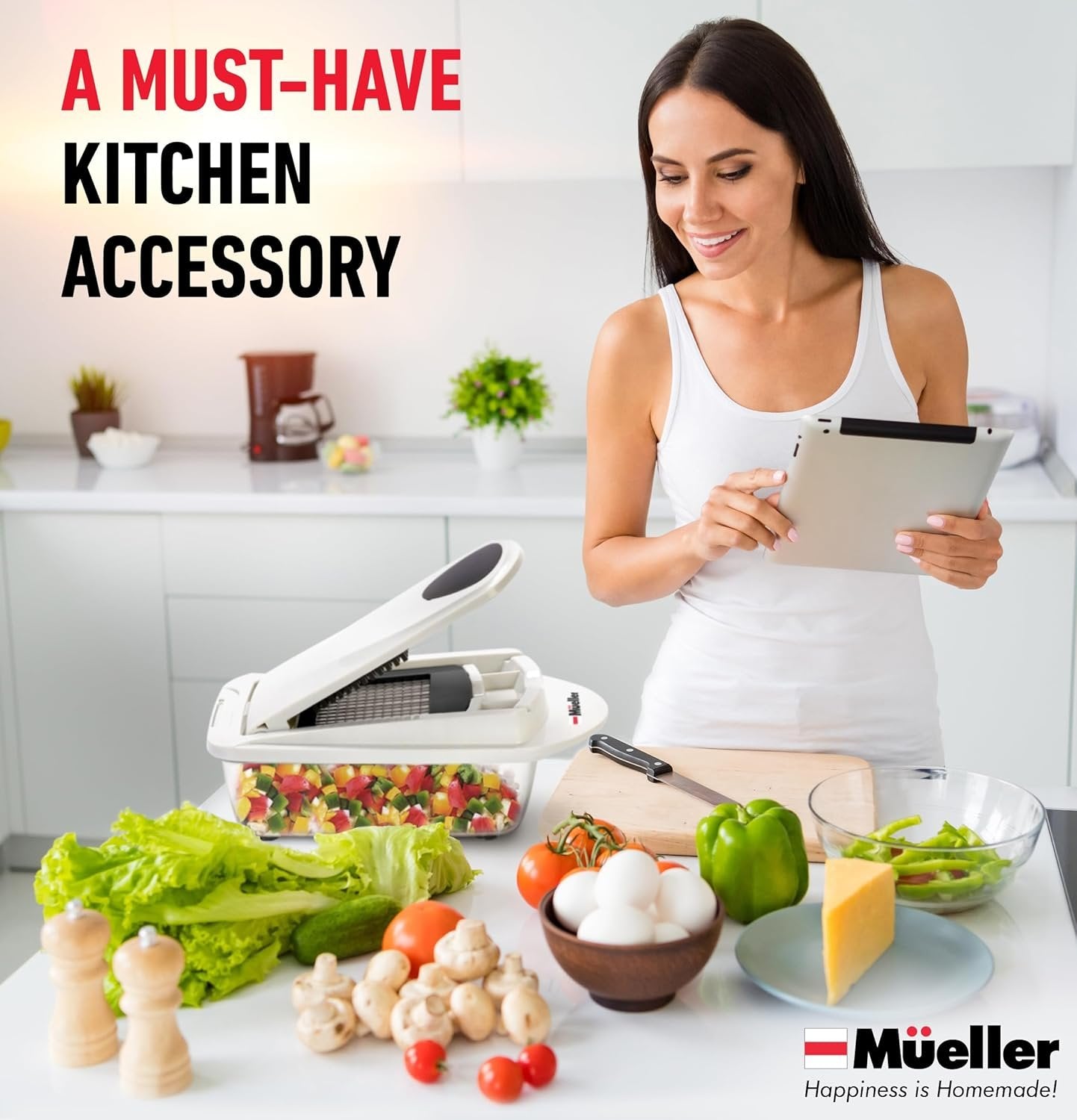 Pro-Series Onion Chopper, Slicer, Vegetable Chopper, Cutter, Dicer, Spiralizer Vegetable Slicer with Container and 8 Blades