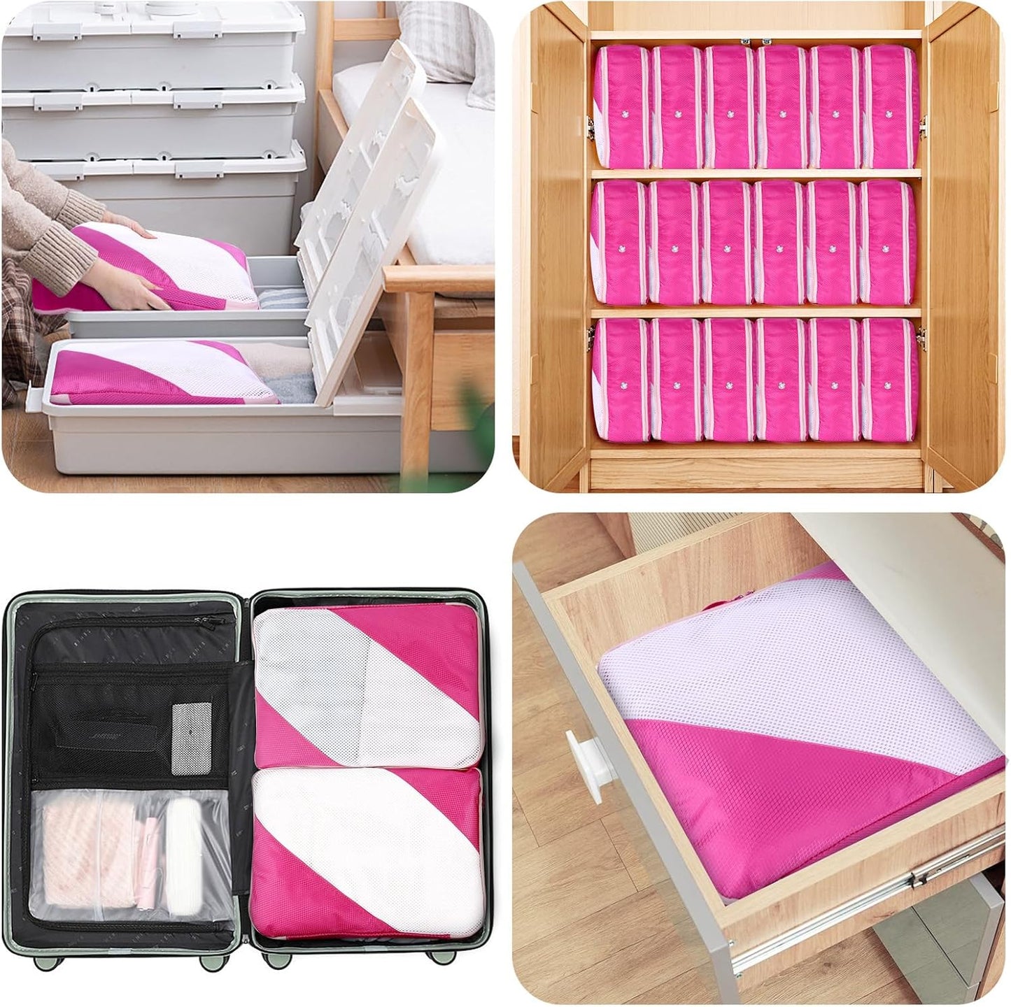 AiQInu Space Saving Organizer, Packing Cubes Compression, Compression Suitcase Organizer, Goose Feather Coat Organizers
